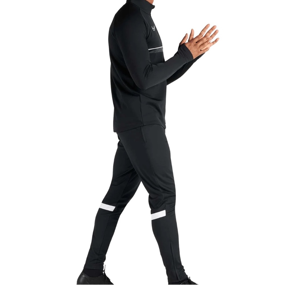 Nike Dri-FIT Men's Large Black Soccer Training Pants Tapered Zip Ankle